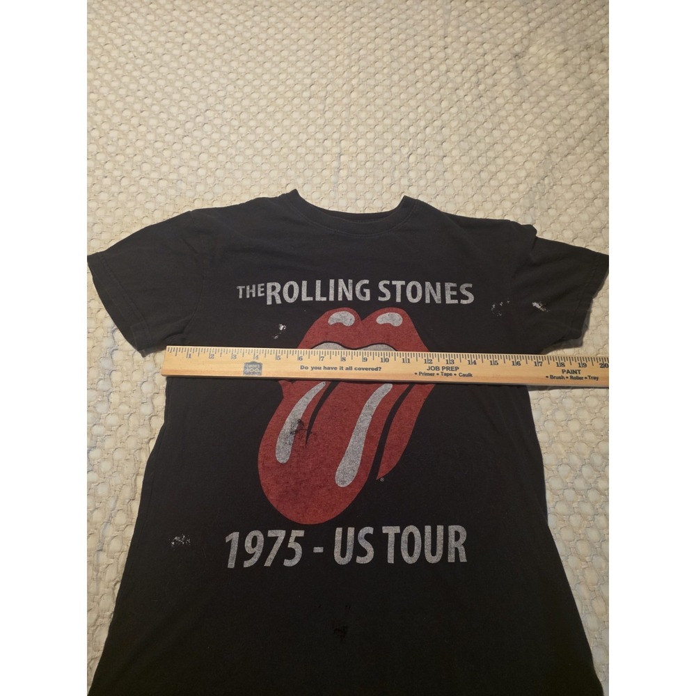 The Rolling Stones Graphic T-Shirt Mens Small Black Fair 1975 US Tour Distressed - Picture 6 of 10